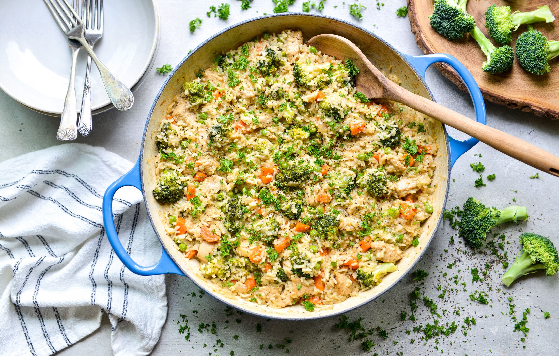 Stovetop Chicken, Rice, and Broccoli Casserole | Nourishing Meals®